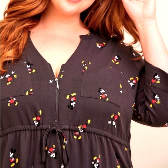 ❤️NWT VINTAGE TORRIID BLOUSE MICKEY MOUSE ZIPPER TUNIC - PLUS SIZE DISNEY - Picture 6 of 10